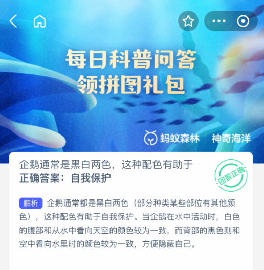 支付宝蚂蚁森林神奇海洋5月28日问题解析-景澄手游网
