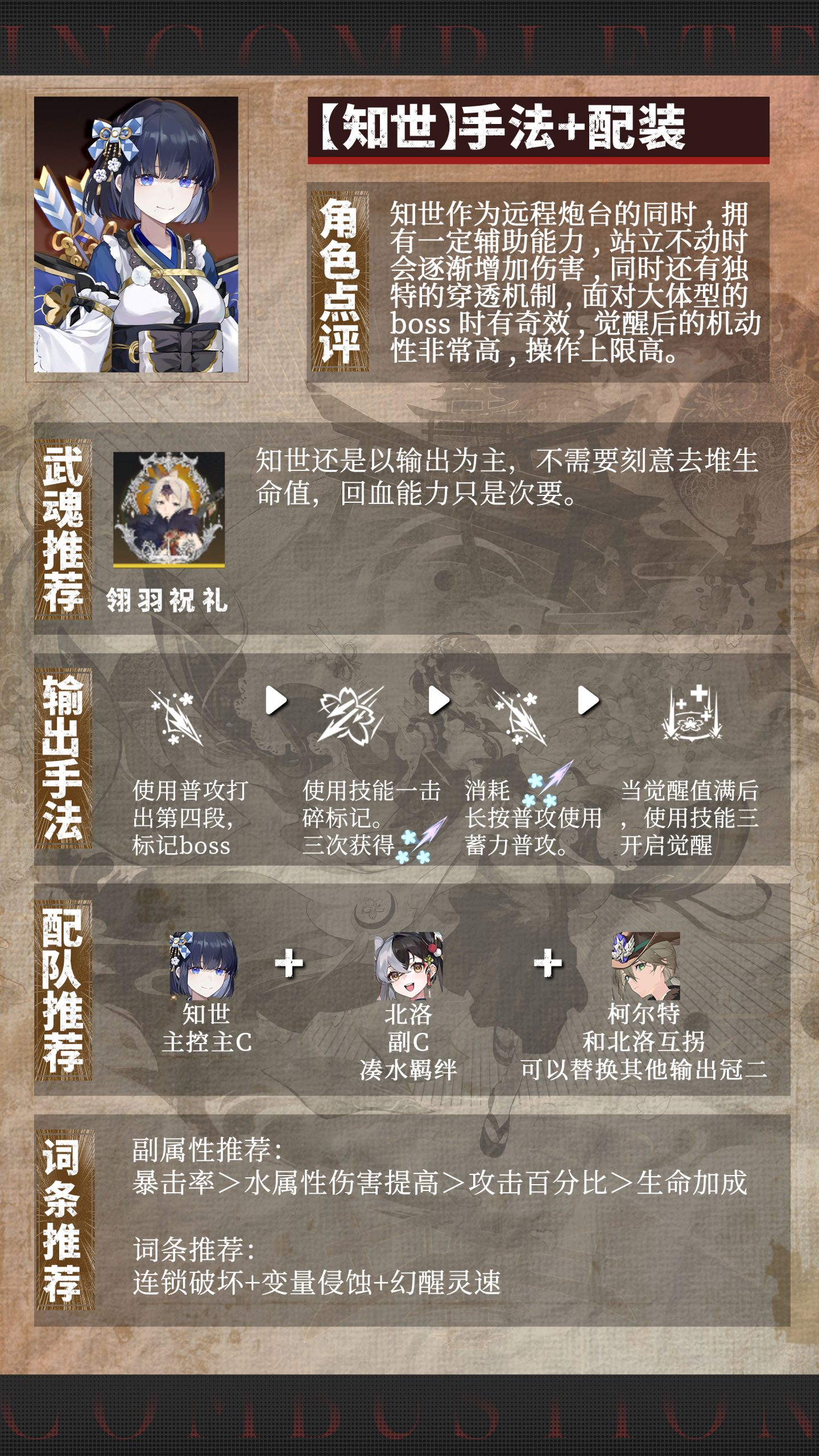 《辉烬》知世输出手法及配装推荐：穿透机制+高机动性玩法-景澄手游网