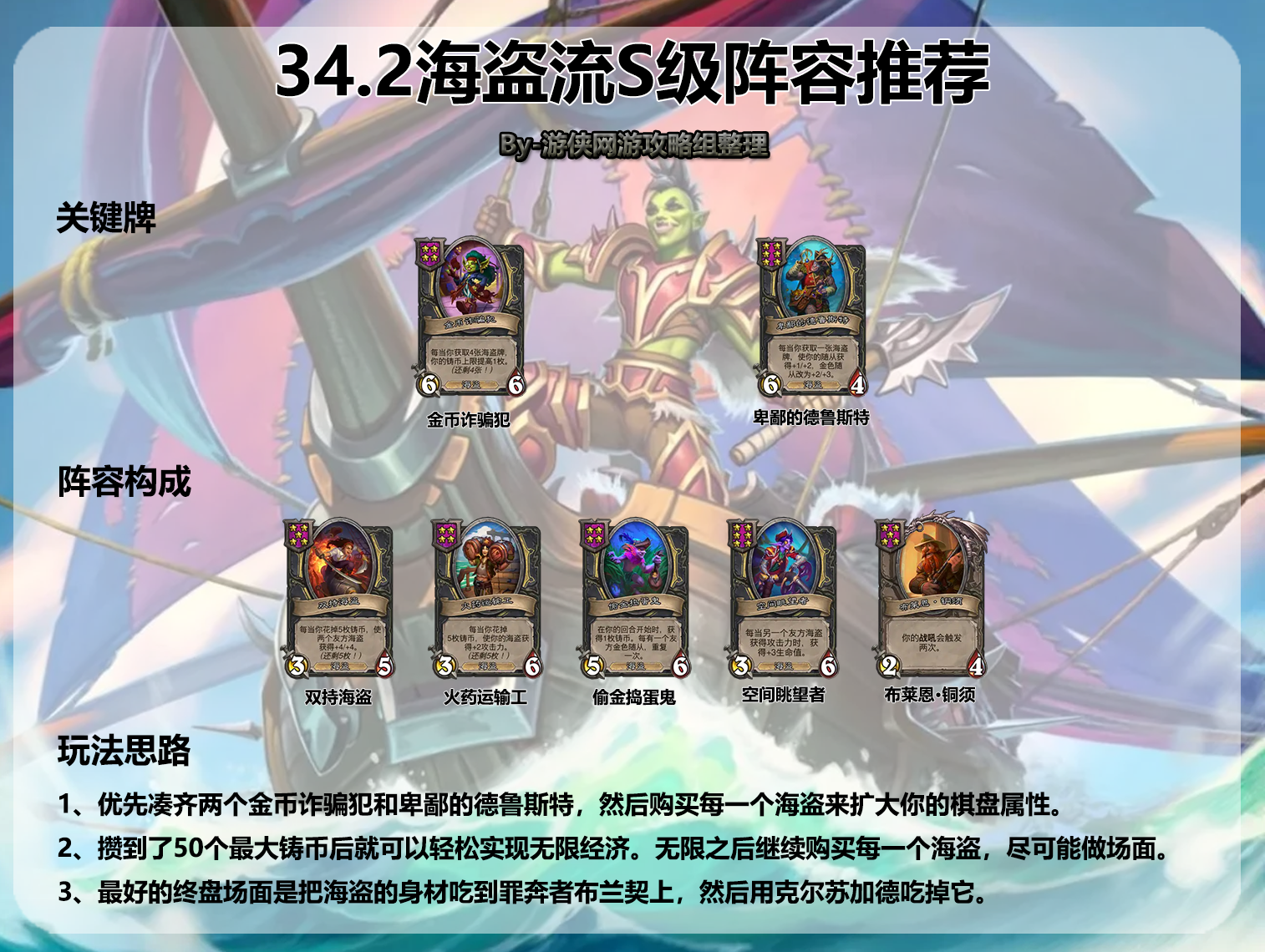 《炉石传说》32.4版本酒馆战棋海盗流搭配指南-景澄手游网