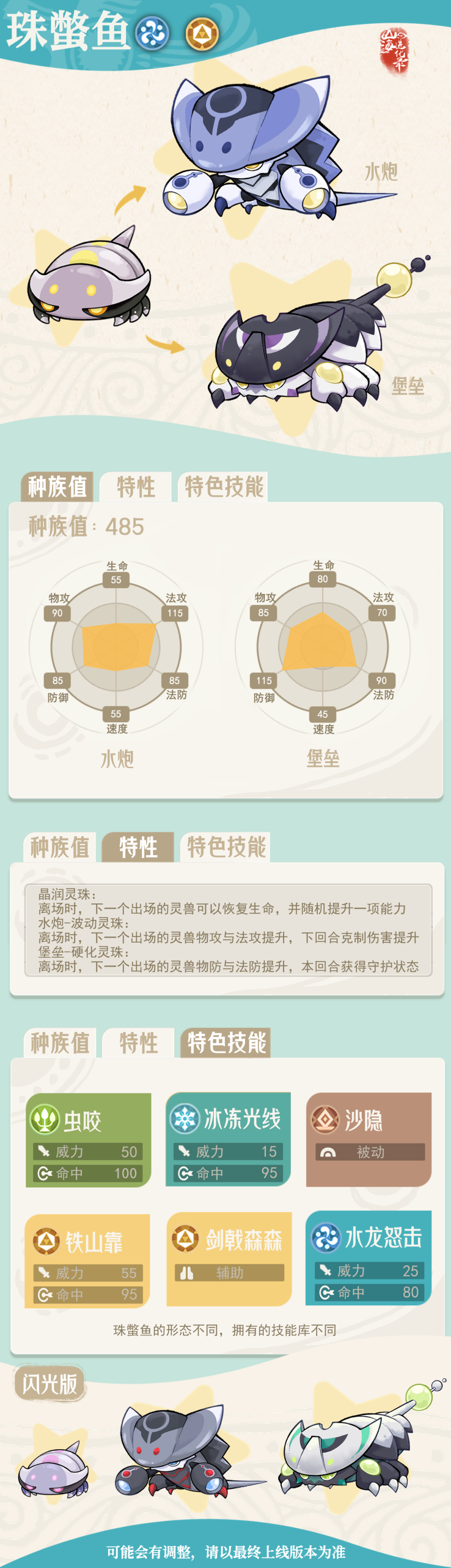 山海进化录 | 珠蟞鱼灵兽全解析-景澄手游网