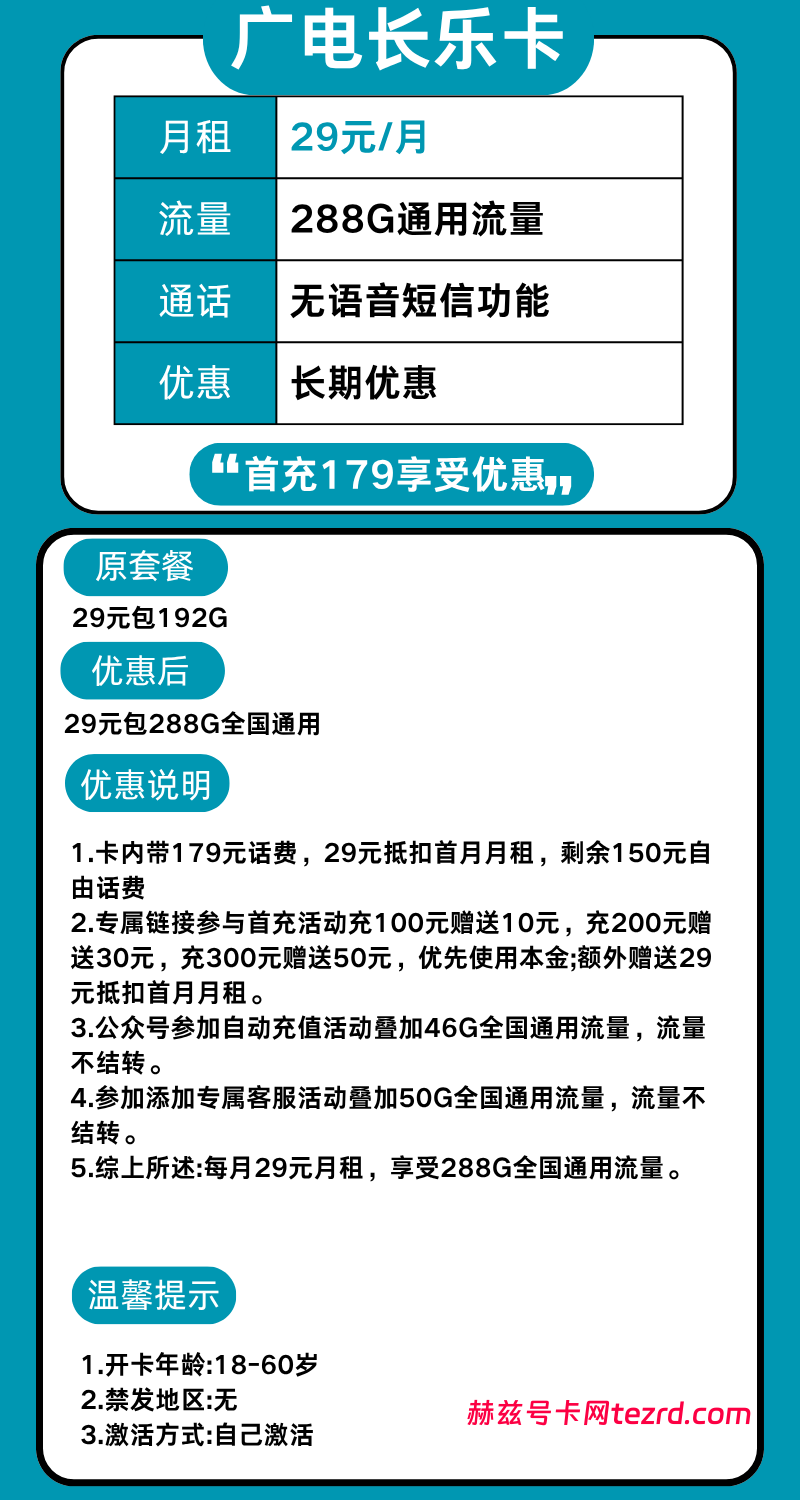 图片[1]-广电长乐卡怎么样？29元288G通用流量-赫兹号卡网