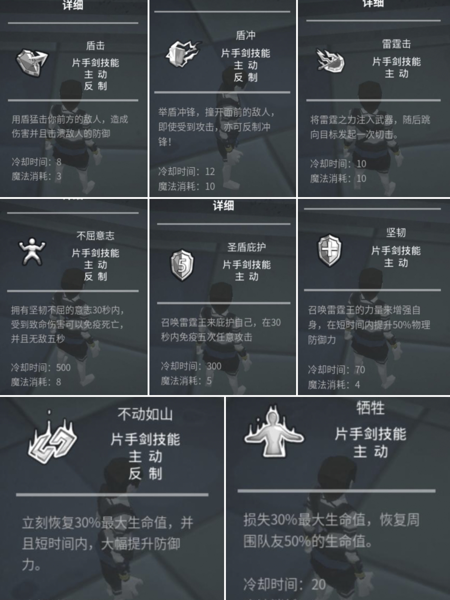 骑士技能配置示意图