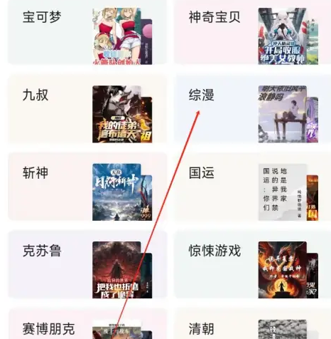 综漫内容展示示意图