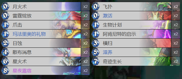 德鲁伊快攻卡组示意图