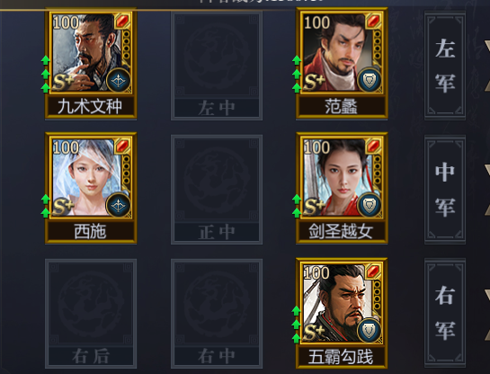 越队阵容