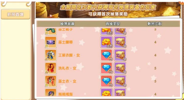 首领掉落界面示意图