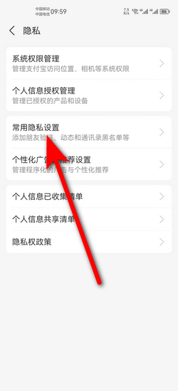 常用隐私设置