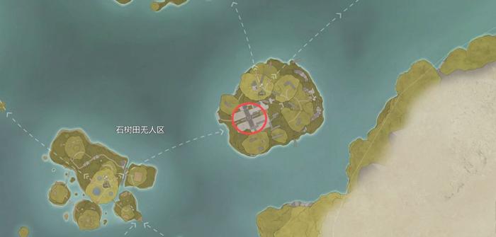 石树田荒凉区域示意图