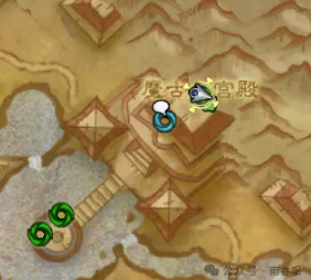 从主城到魔古山宫殿路线图