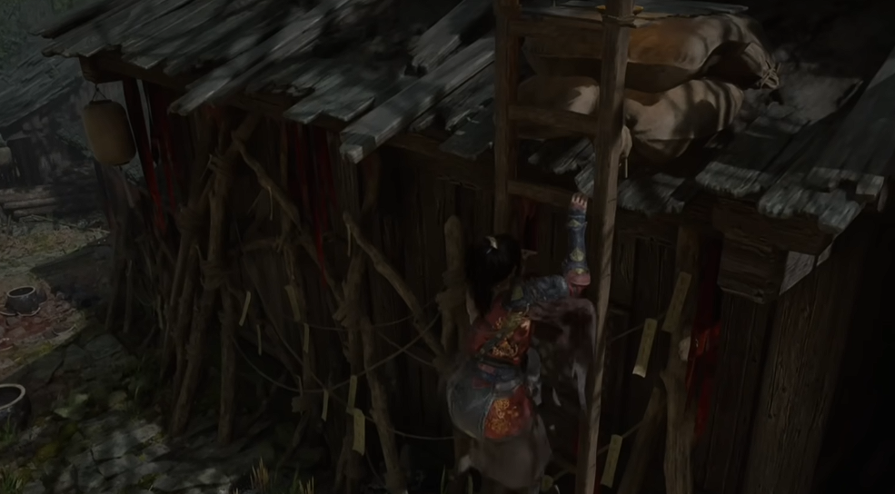 爬上房顶示意图