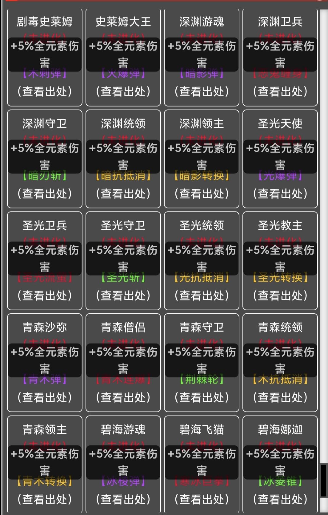 全元素卡片系统