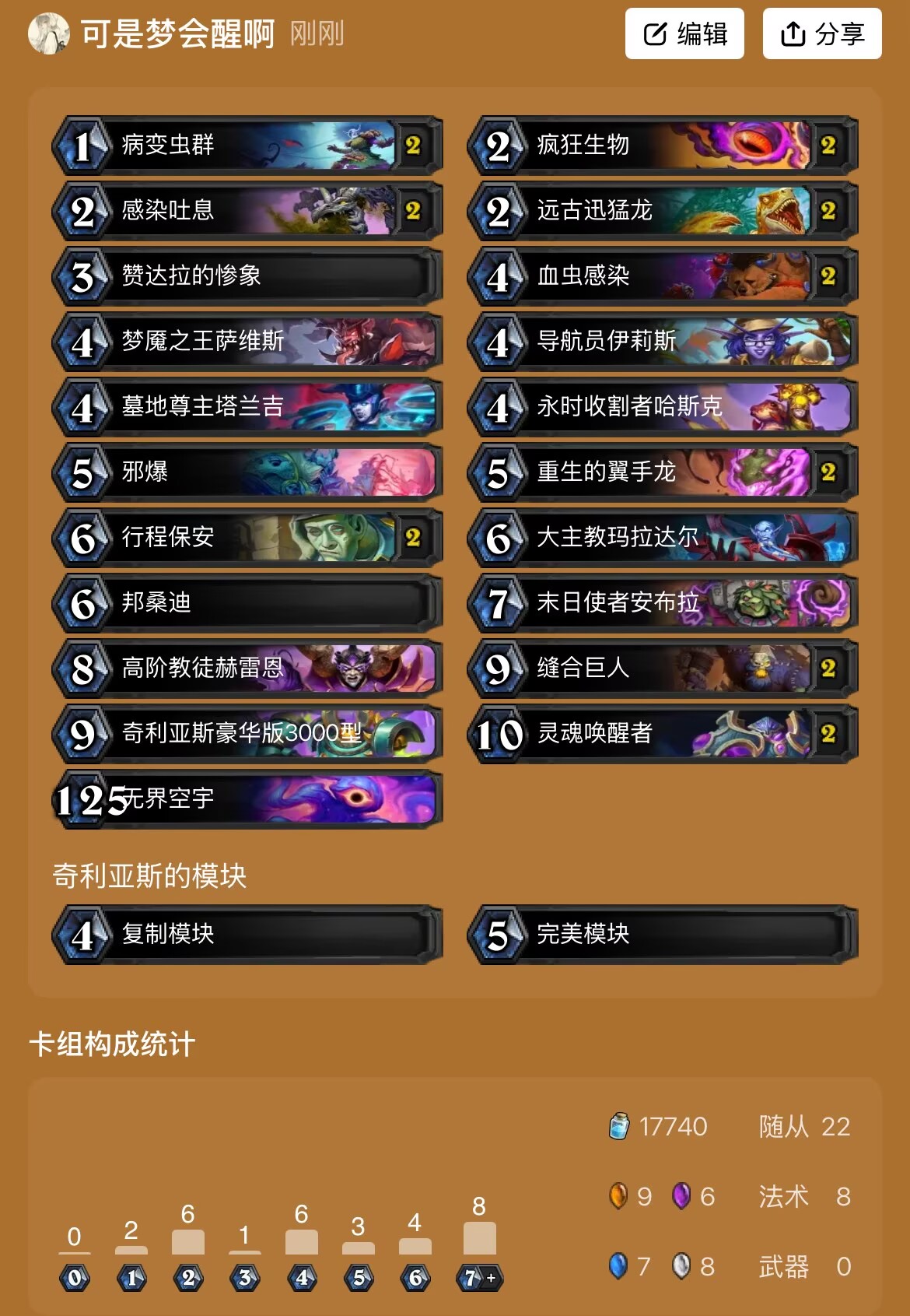 炉石传说攻防一体亡语节奏DK卡组代码分享