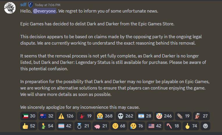 《Dark and Darker》Epic下架为啥?版权纠纷