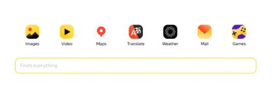Yandex界面示意图