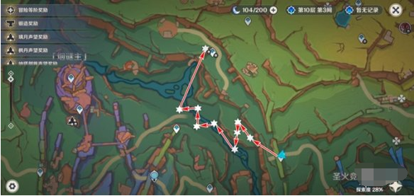 圣火竞技场西路线图