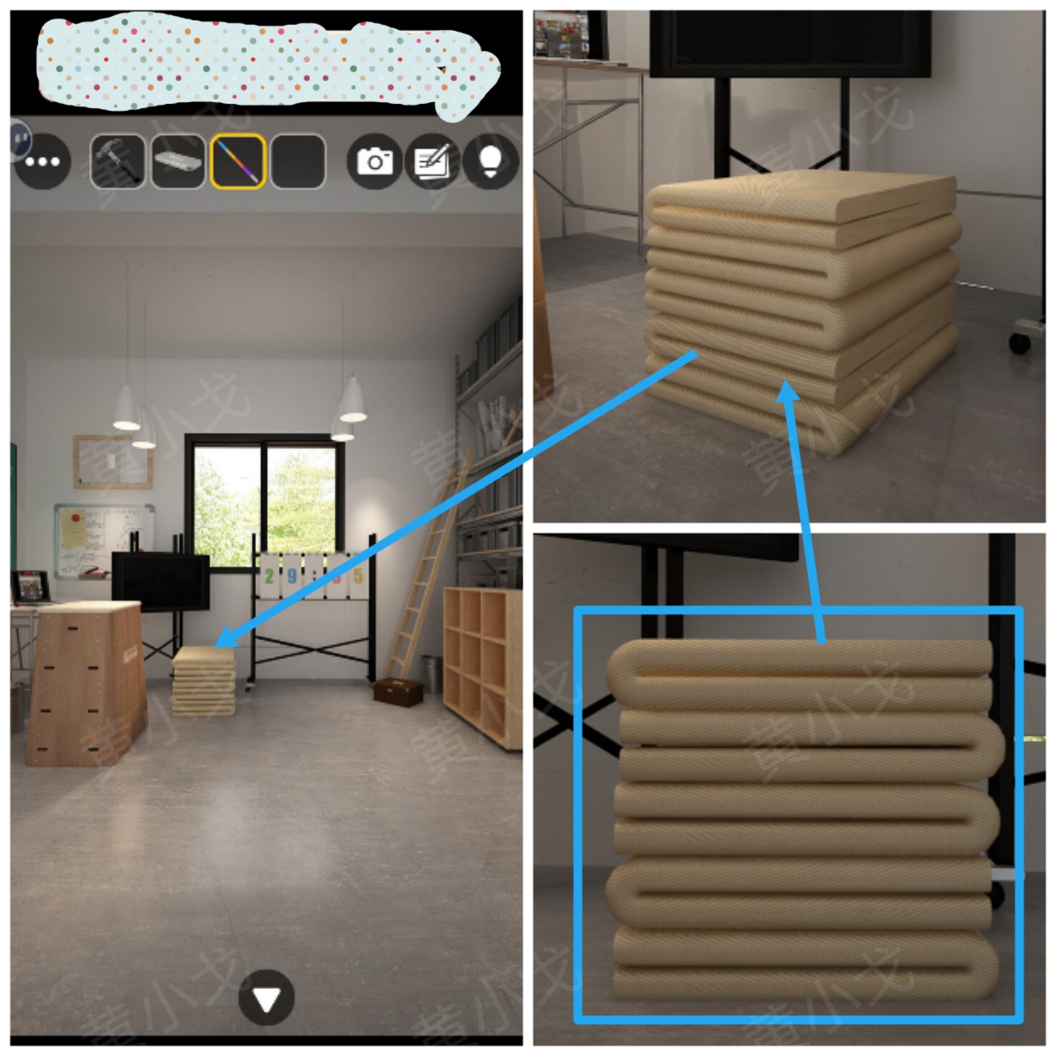 垫子朝向示意图