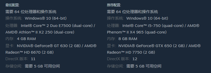 系统配置要求