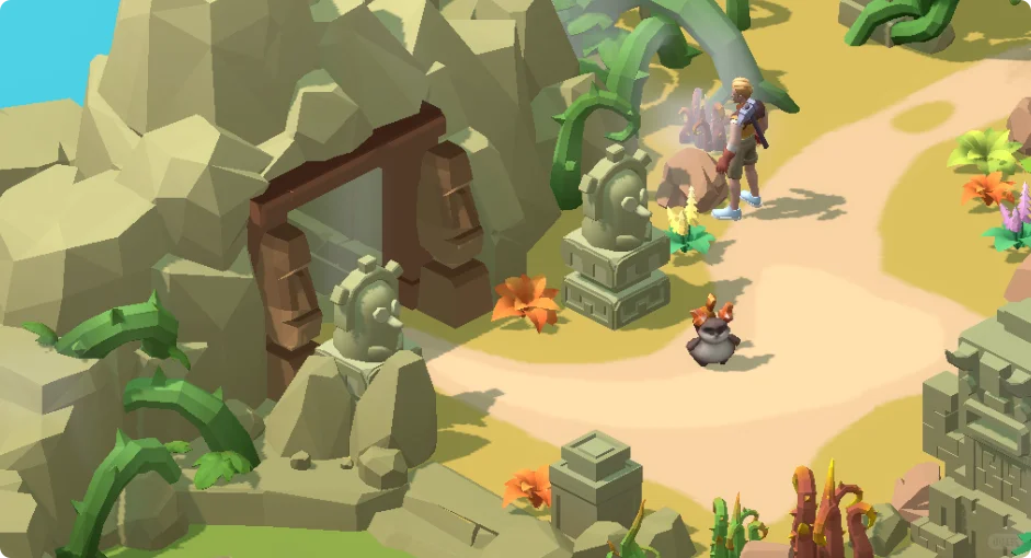 遗迹半岛彩蛋:转动石像