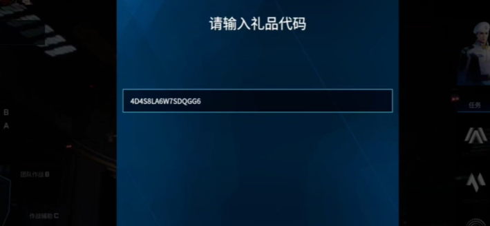 兑换码输入示意图