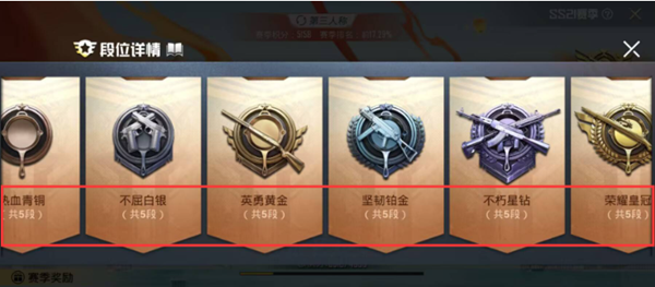 段位等级示意图