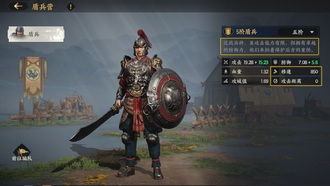 盾兵属性对比