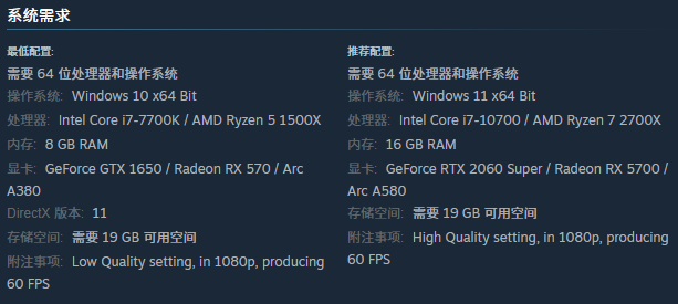 游戏配置参考