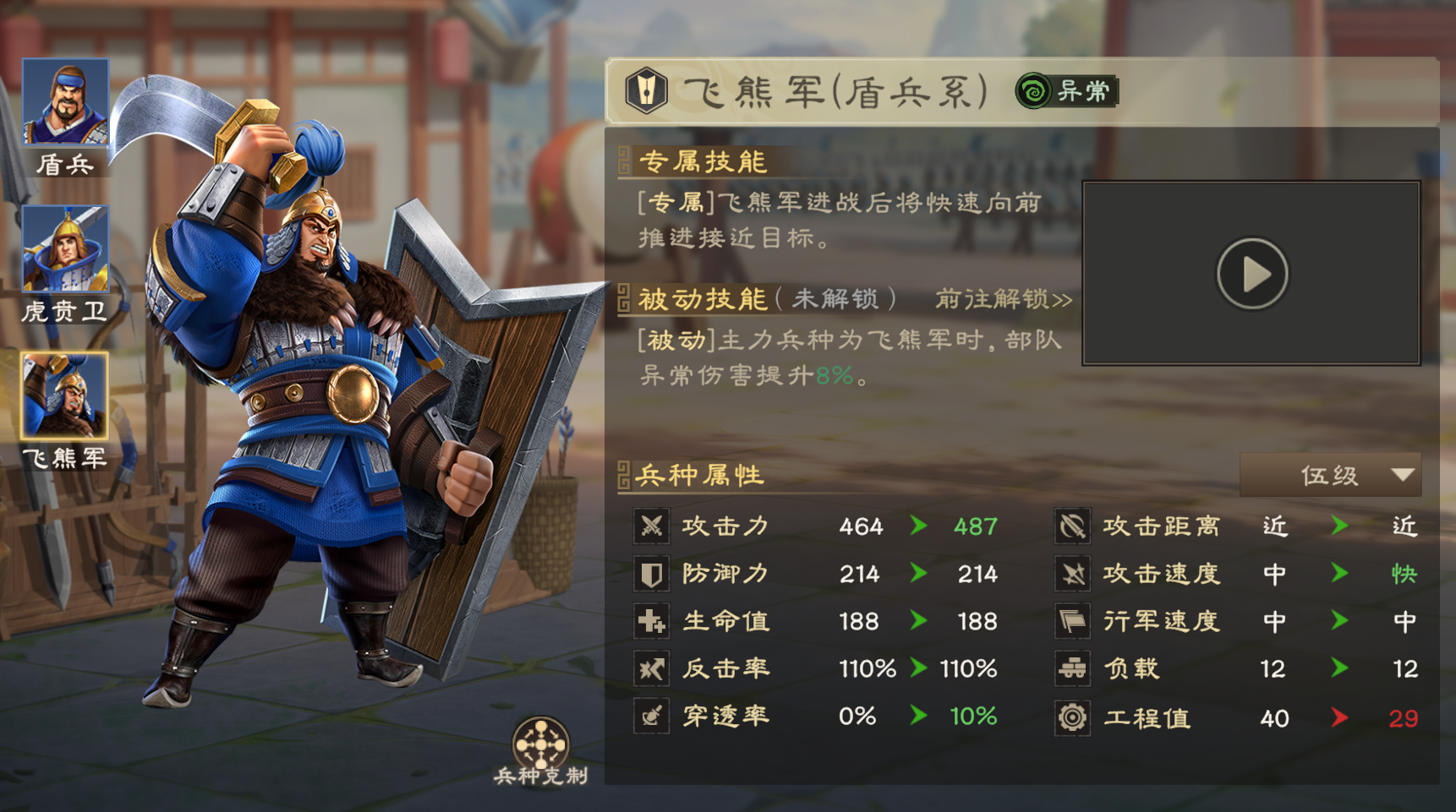 飞熊军兵种效果