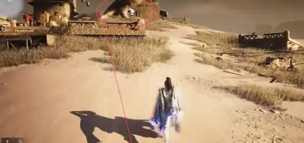 枯树后方花田全景图