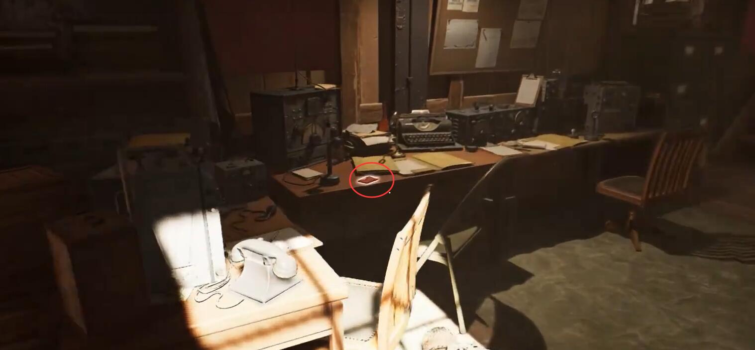 纳粹基地细节：频率3在左边桌上