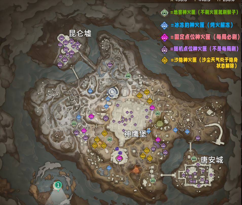 全图可见神火匣点位示意图