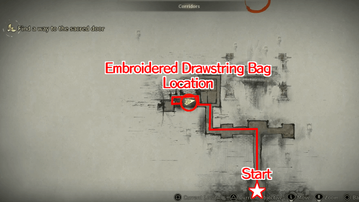 刺绣束口袋细节