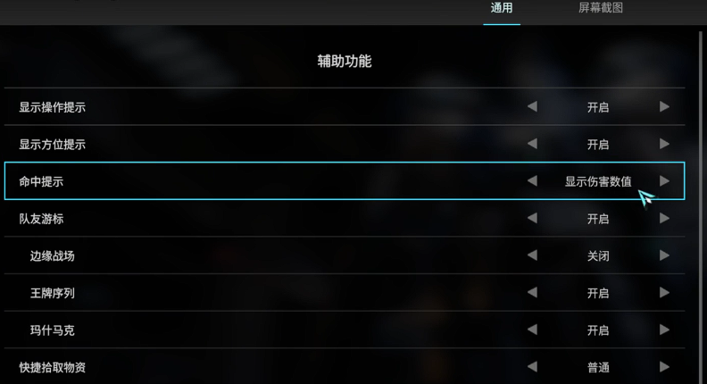 辅助功能界面示意图