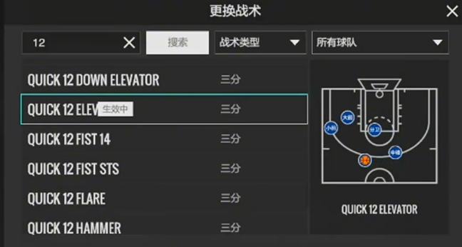 基础战术配置示意图