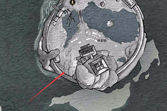 酒泉镇左下角流霞引位置示意图