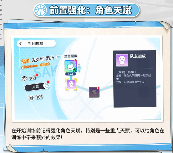 角色天赋界面