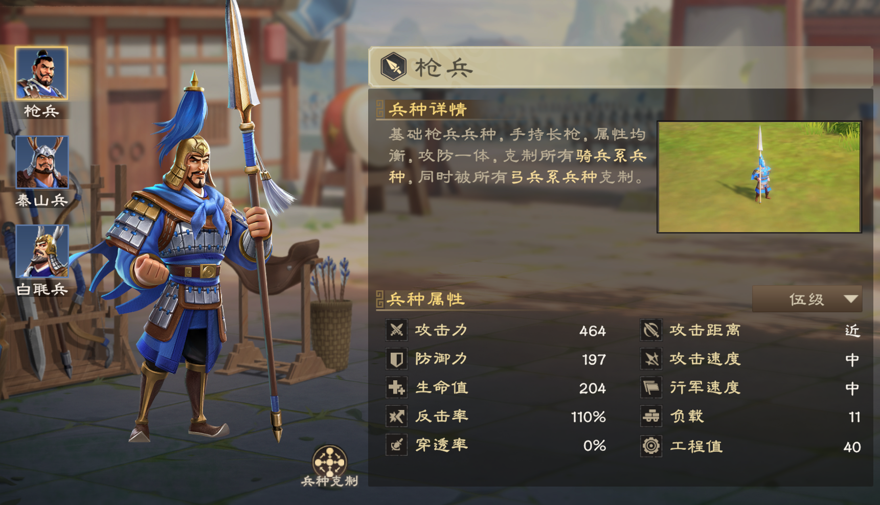 枪兵战场定位示意图