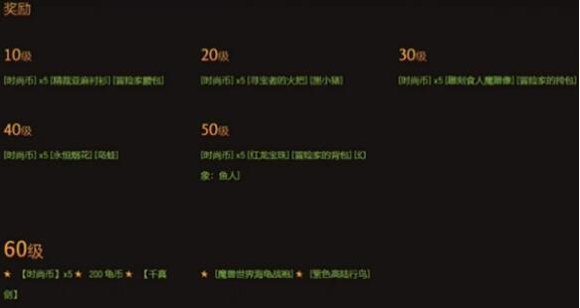 30级奖励示意图