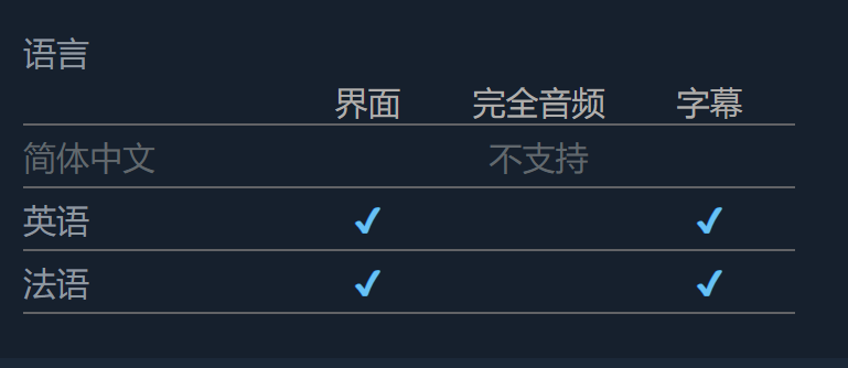 游戏界面语言示例