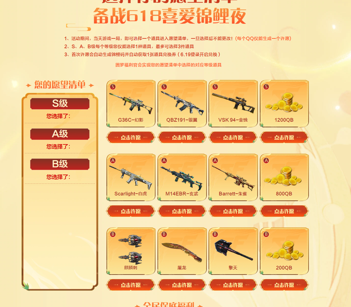 许愿界面示意图