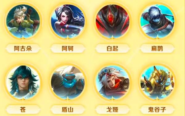 打野位候选英雄展示图