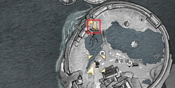 酒泉镇右下角传送点定位图