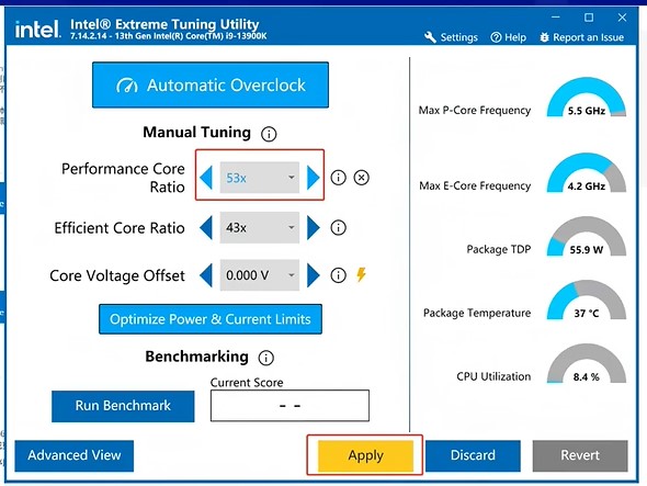 XTU倍频设置示意图
