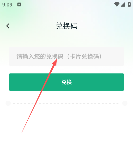 输入兑换码界面