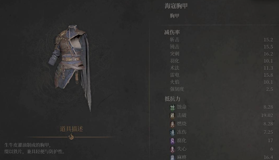 海寇胸甲正面展示