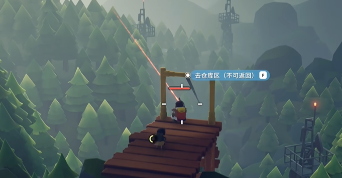 滑索通往仓库区