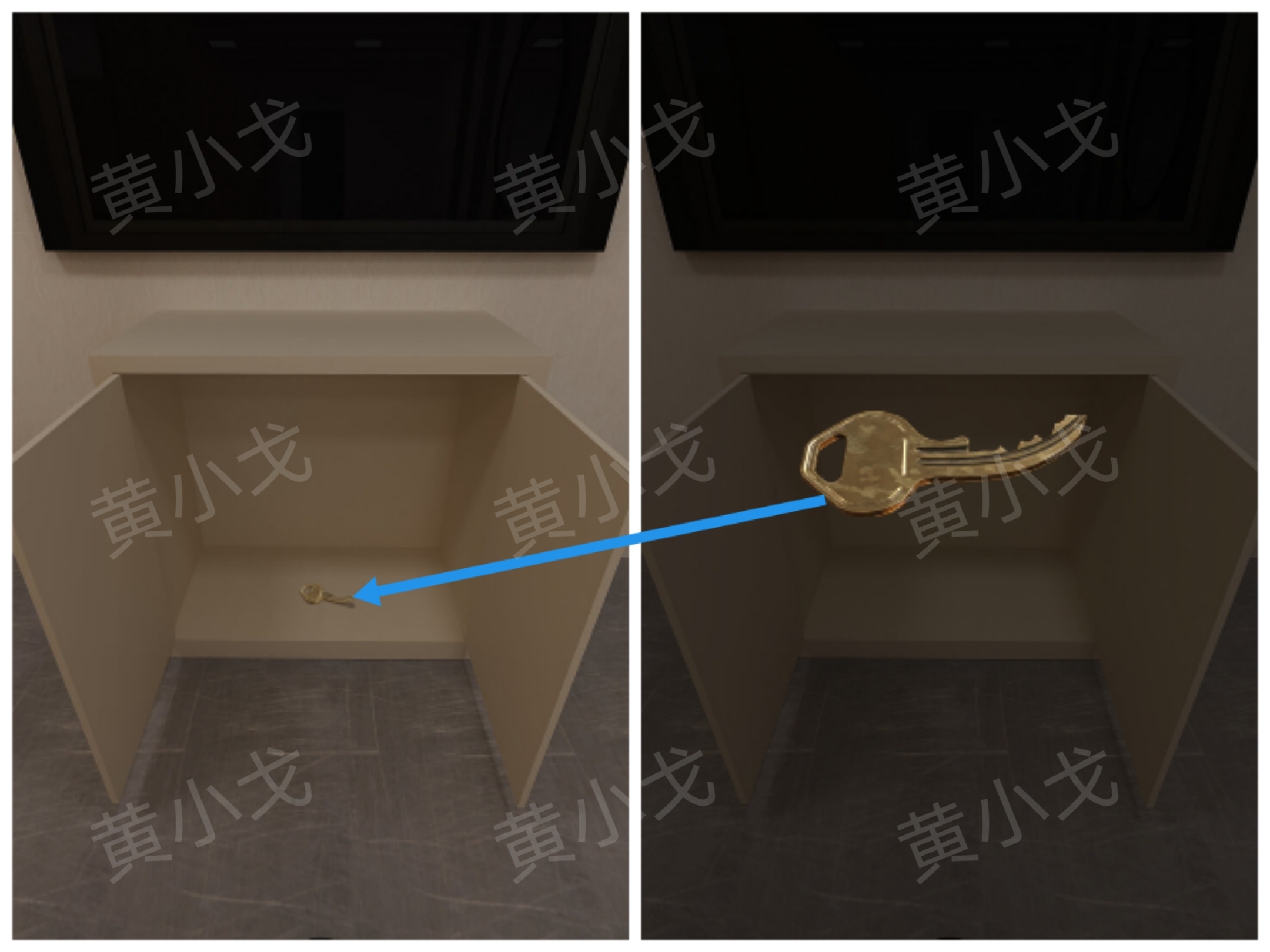 弯钥匙示意图