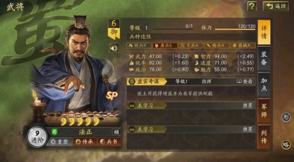 SP法正属性面板