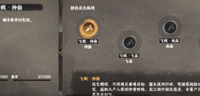 技能提升界面示意图
