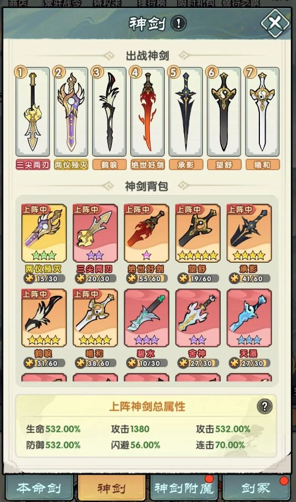 神剑阵容示意图