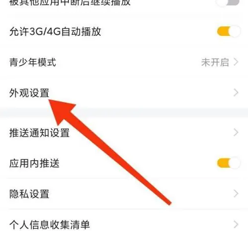 外观设置页面